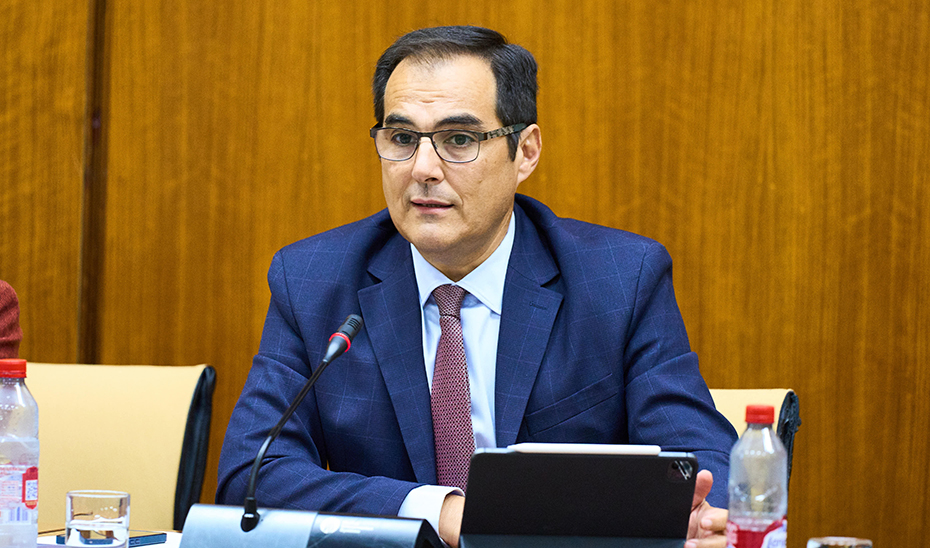 José Antonio Nieto, durante su presentación en Comisión parlamentaria de los Presupuestos para 2024 de la Consejería de Justicia, Administración Local y Función Pública.
